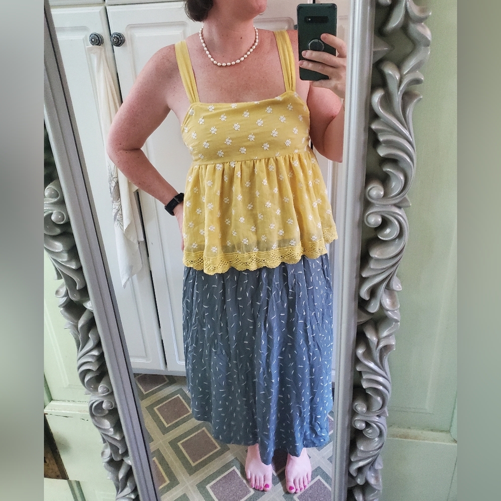 MiAmi Yellow Embroidered Tank